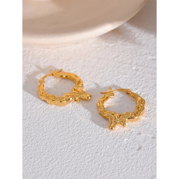 Melted Golden Hoops - Picture 3 of 6